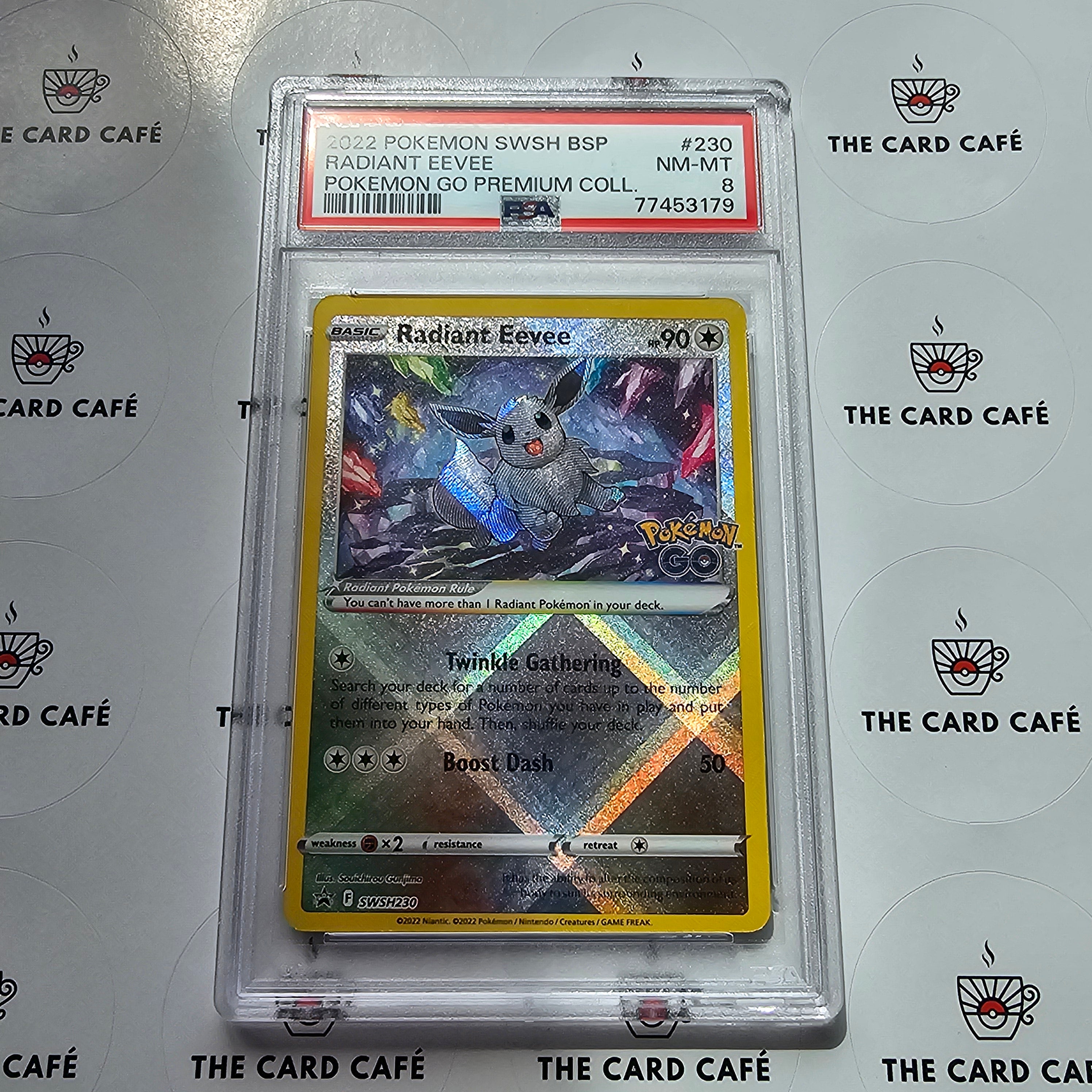 Radiant Eevee - Pokemon Go - SWSH230 - PSA 8