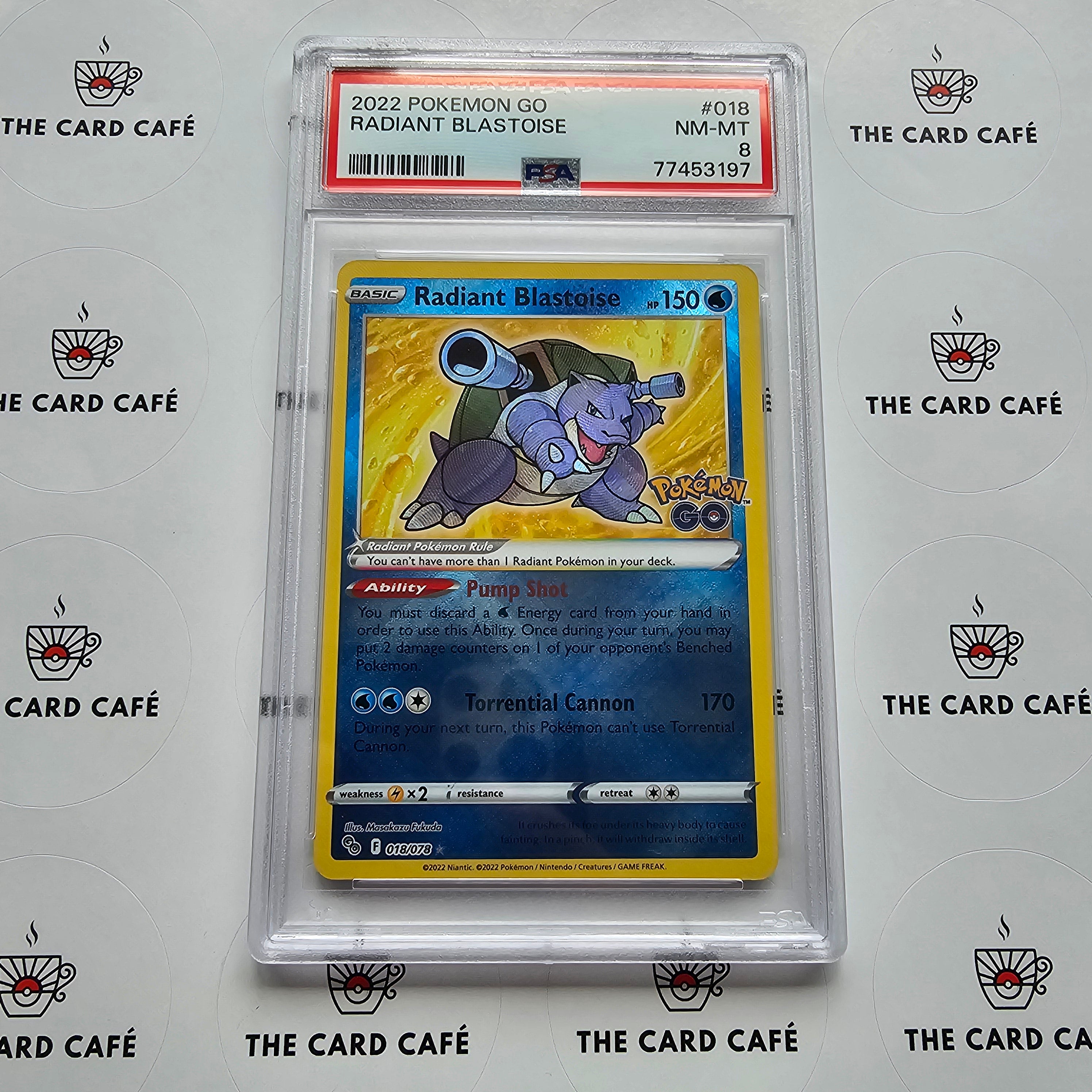 Radiant Blastoise - Pokemon Go - 018/078 - PSA 8