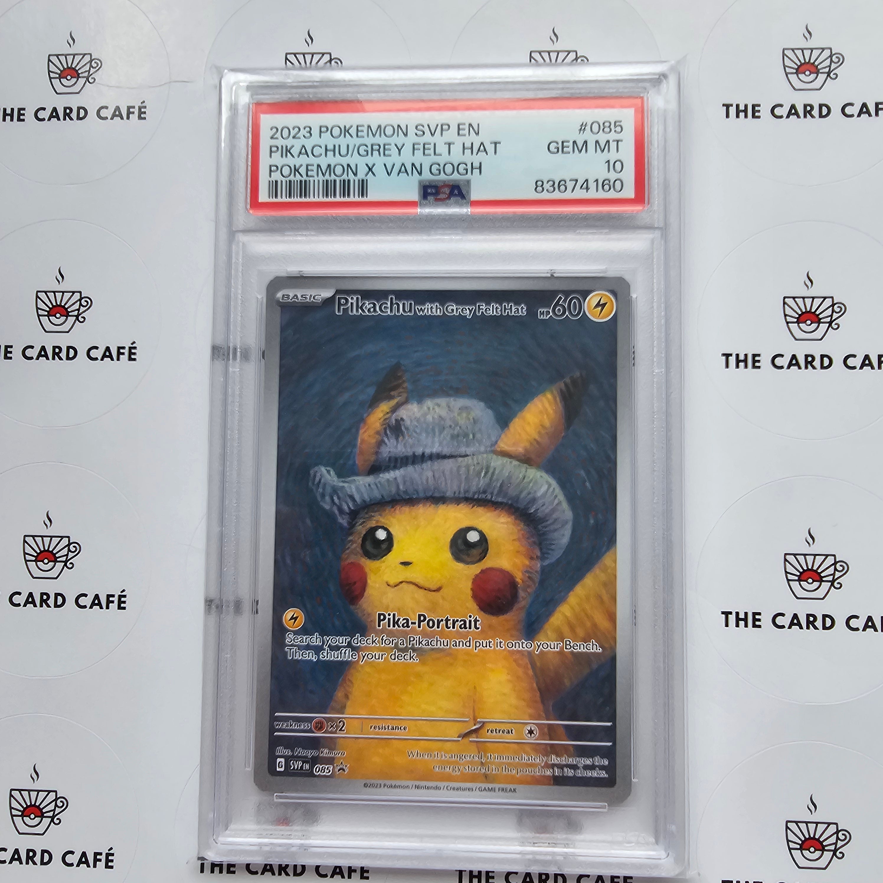 Pikachu With Grey Felt Hat - Van Gogh Promo - SVP085 - PSA 10