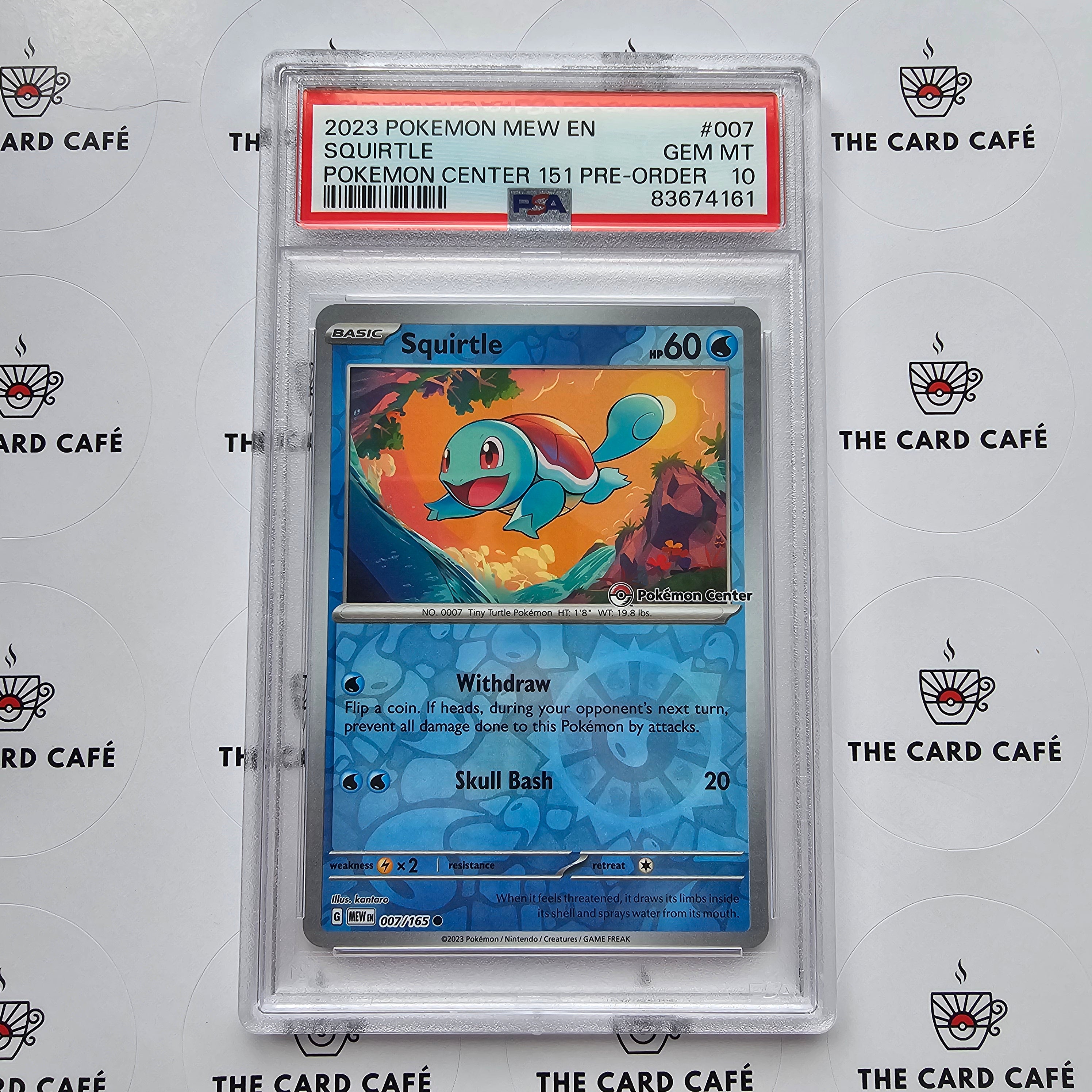 Squirtle - Pokemon Center 151 Pre-Order Promo - 007/065 Reverse - PSA 10