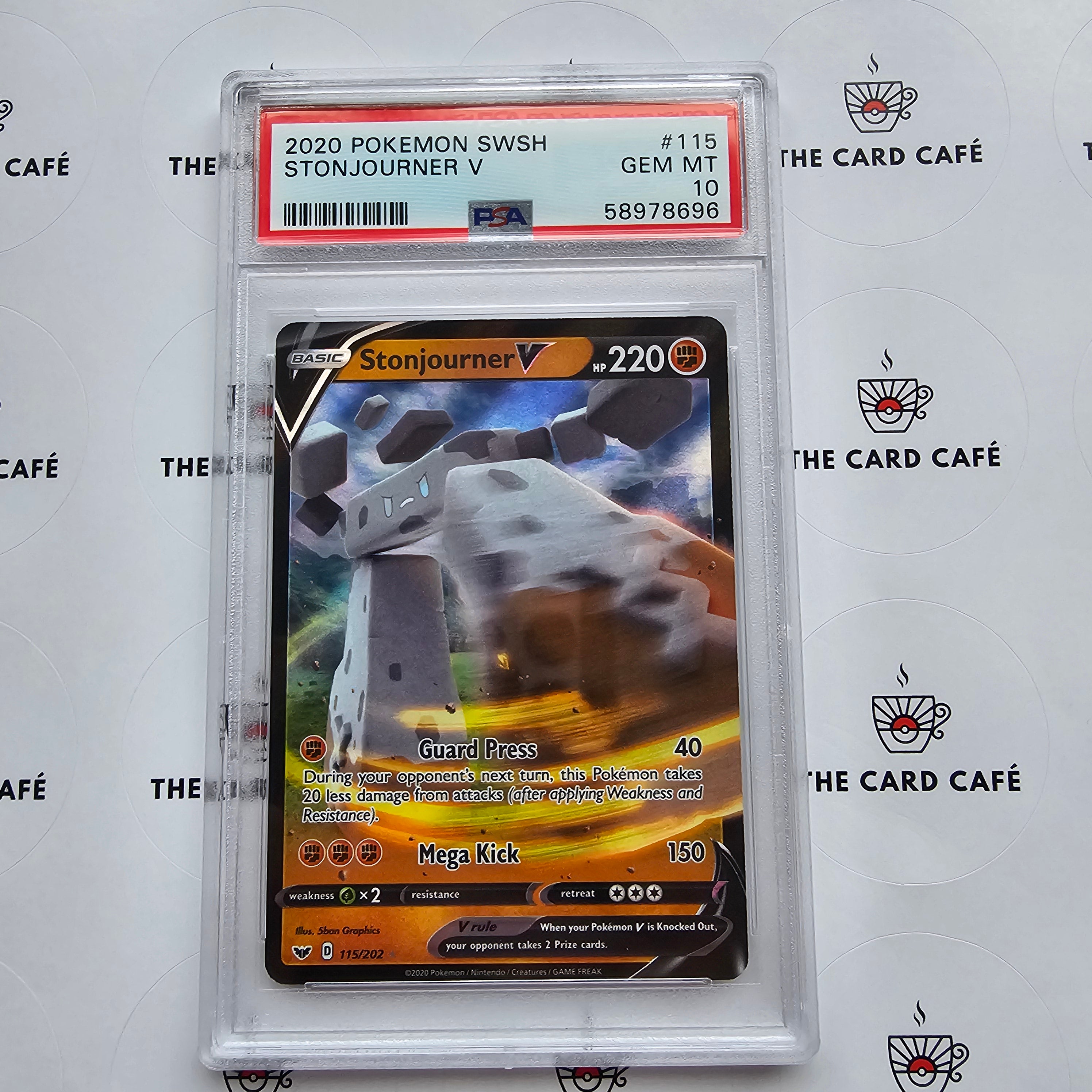 Stonjourner V - Sword & Shield Base - 115/202 - PSA 10