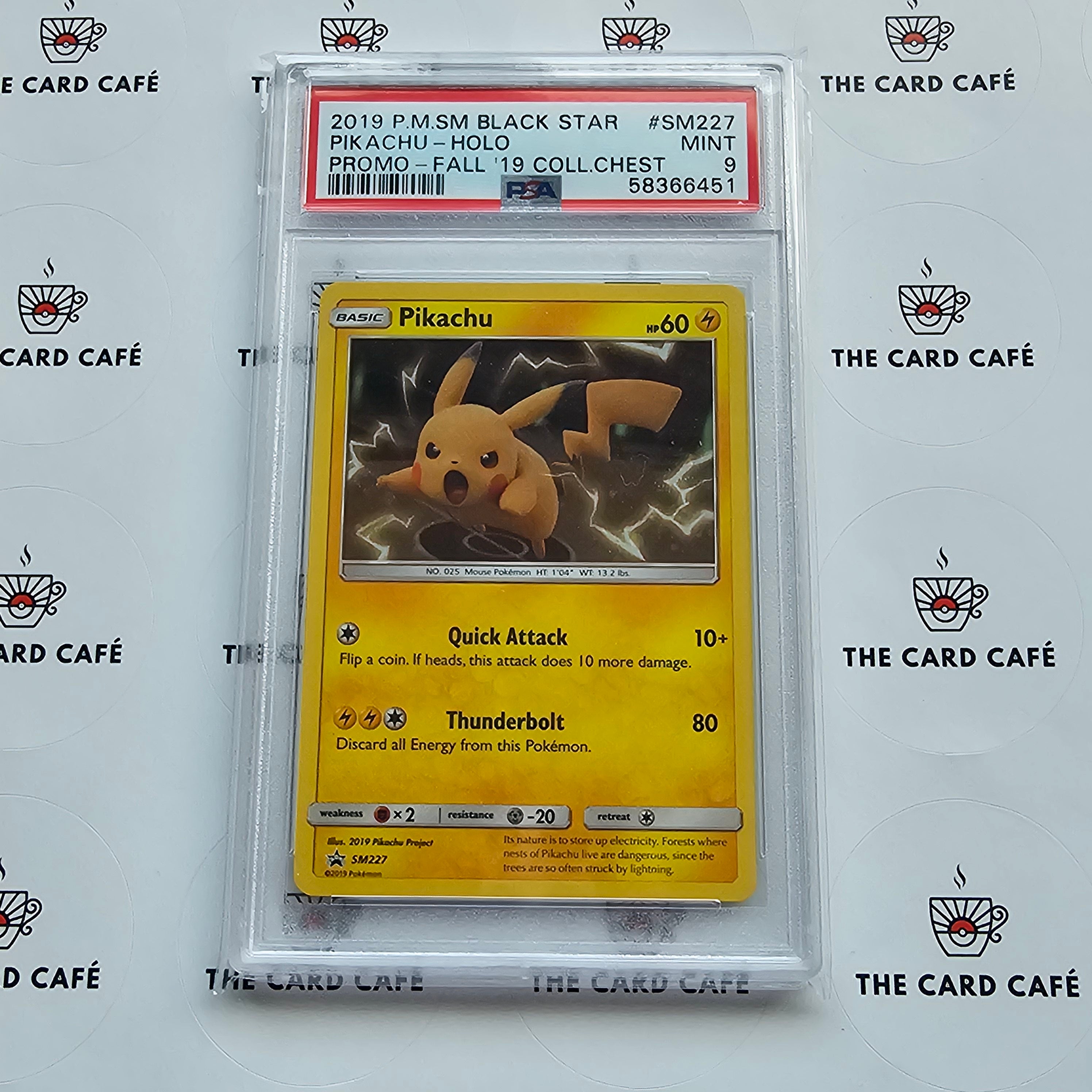 Pikachu - Collectors Chest Fall 2019 - Black Star Promo SM227 - PSA 9