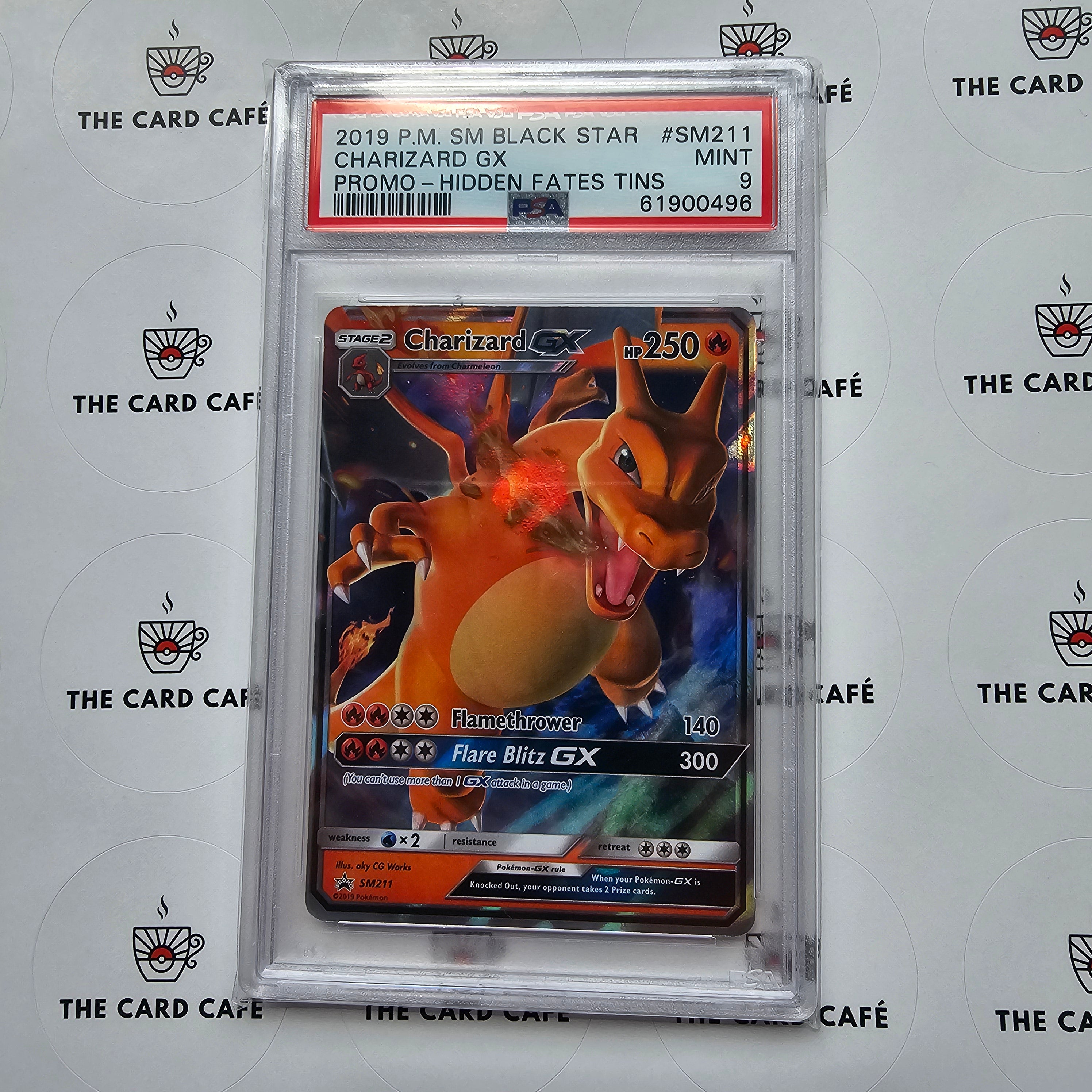Charizard GX - Hidden Fates Tin Promo - SM211 - PSA 9