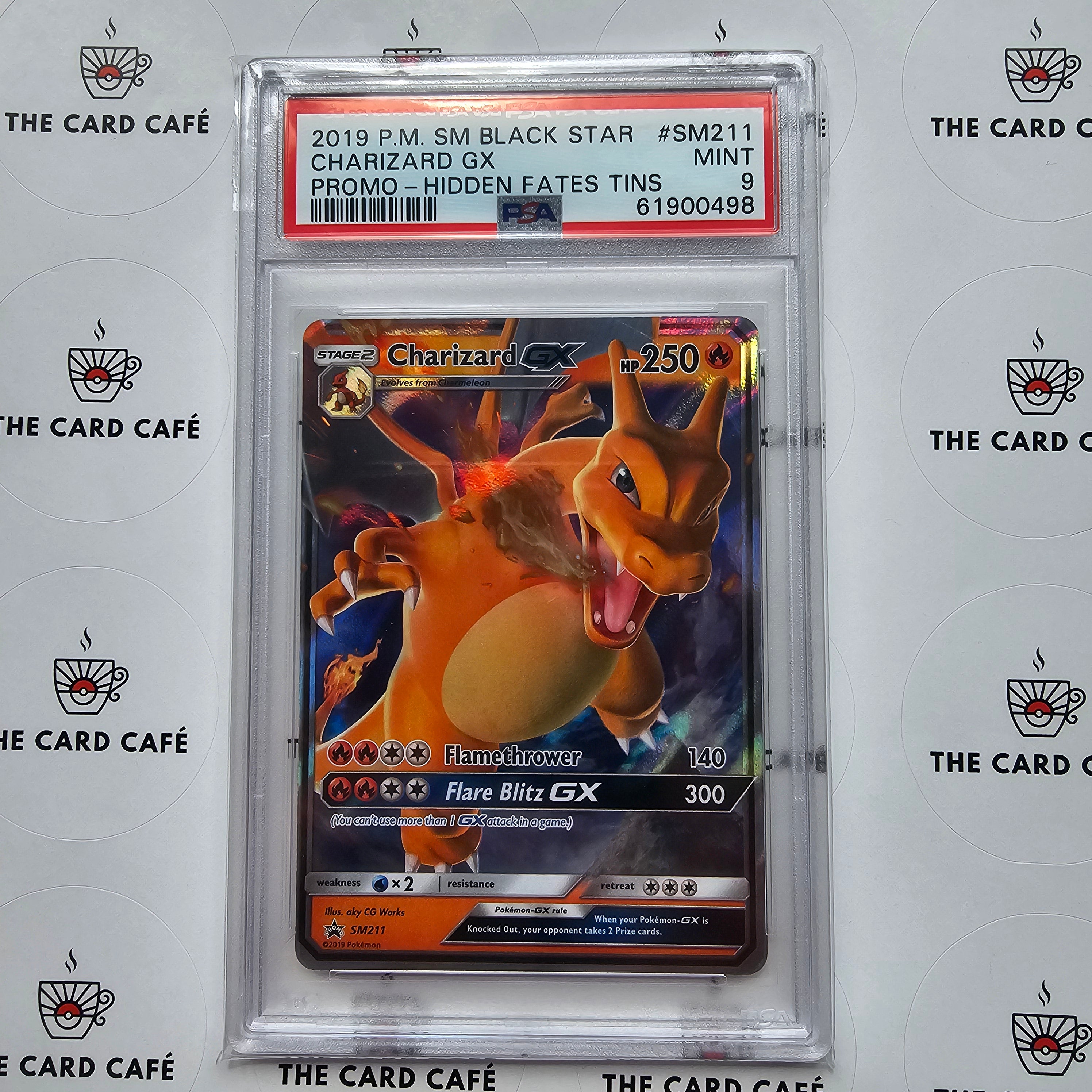 Charizard GX - Hidden Fates Tin Promo - SM211 - PSA 9