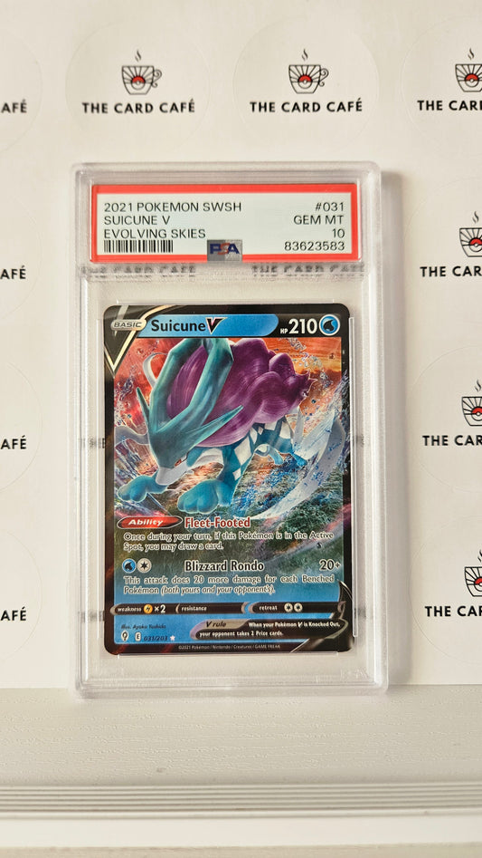 Suicune V - Evolving Skies - 031/203 - PSA 10