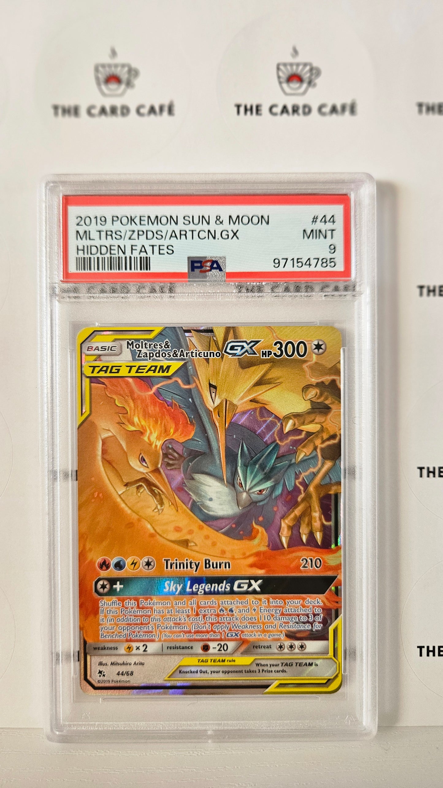 Moltres & Zapdos & Articuno GX - Hidden Fates - 44/68 - PSA 9