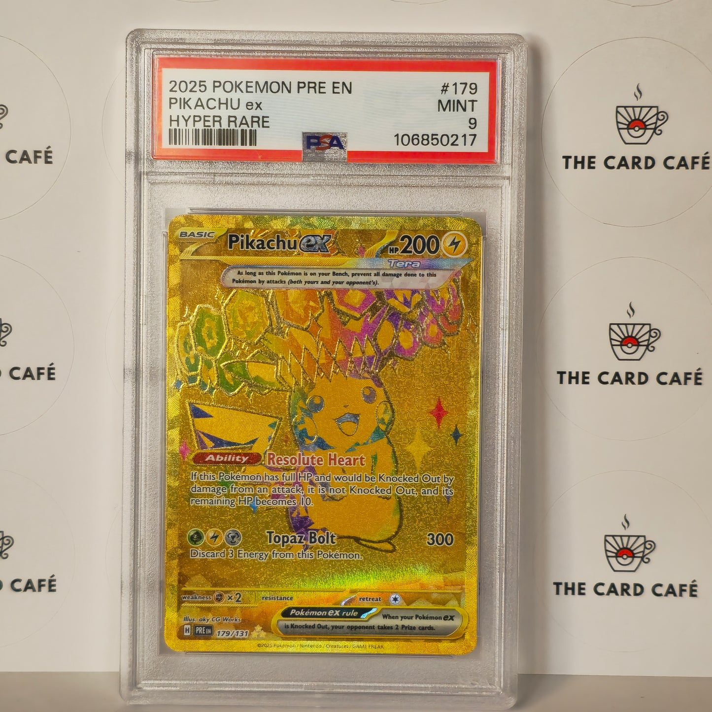 Pikachu EX - Prismatic Evolutions - Secret Rare Gold - 179/131 - PSA 9