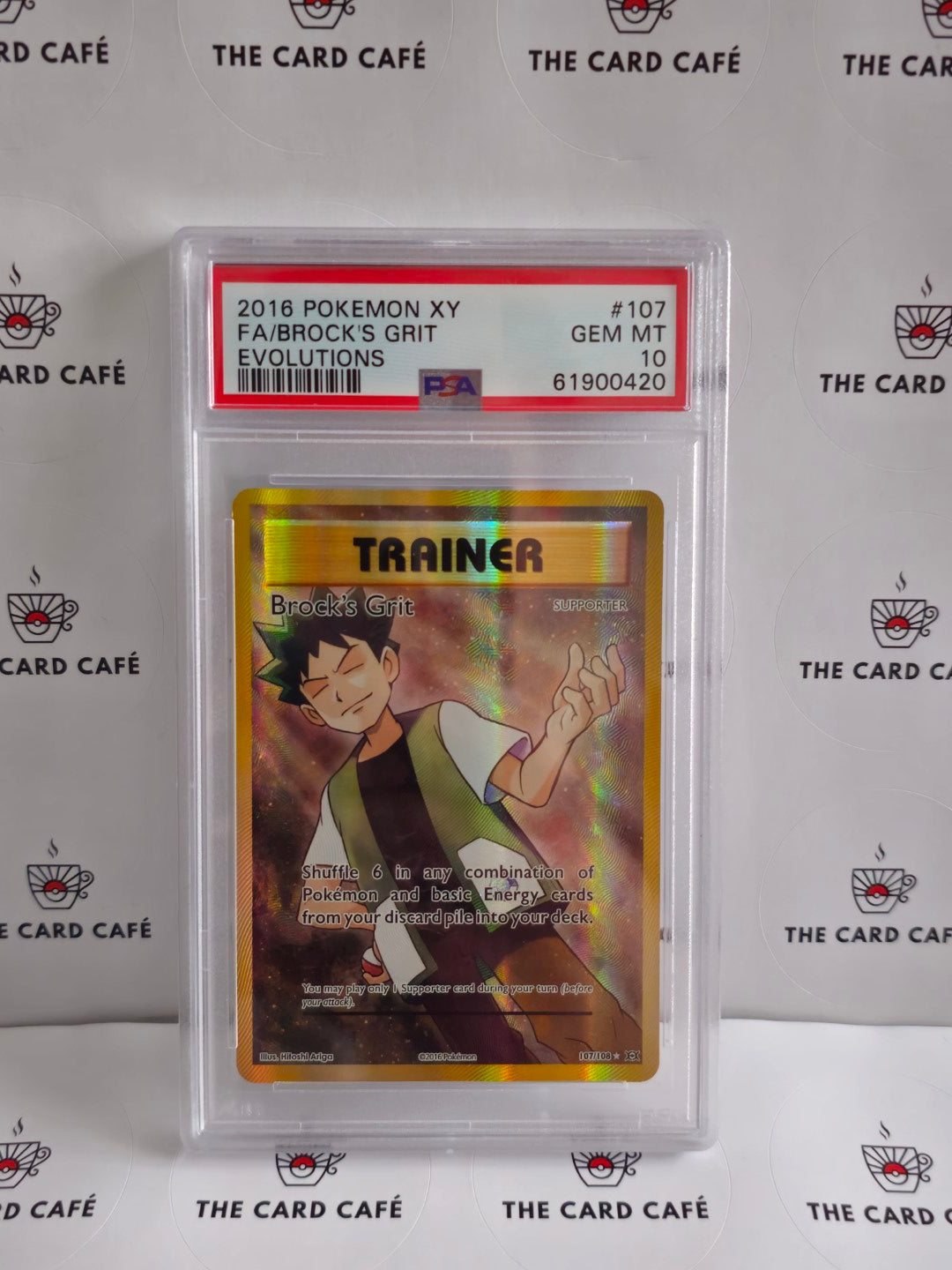 Brock's Grit - Evolutions - 107/108 - PSA 10 -  Full Art Trainer