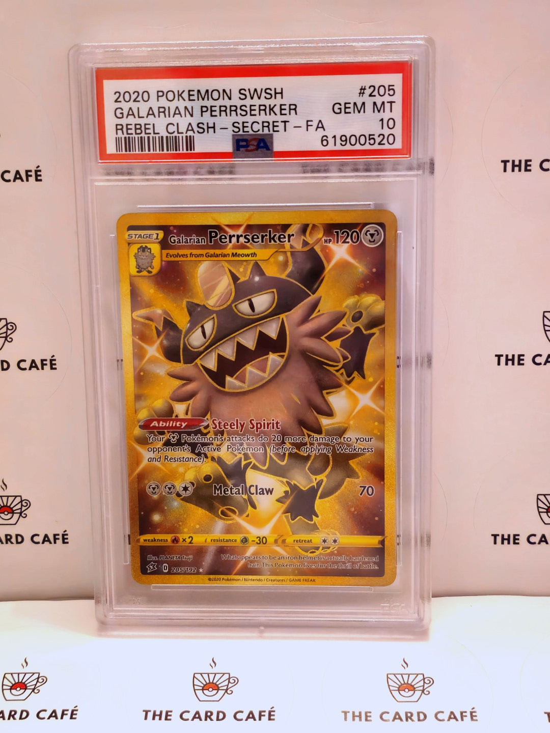 Galarian Perrserker - Rebel Clash - 205/192 - PSA 10