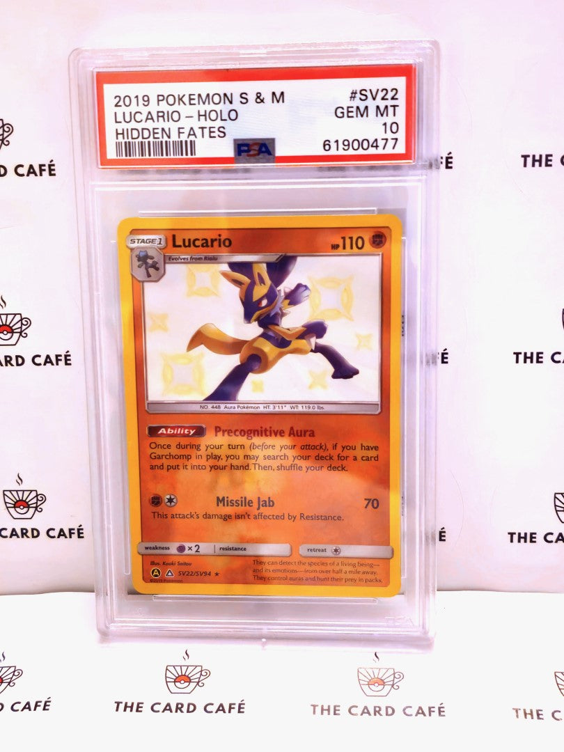 Lucario - Hidden Fates Shiny Vault Baby Shiny - SV22/SV94 - PSA 10
