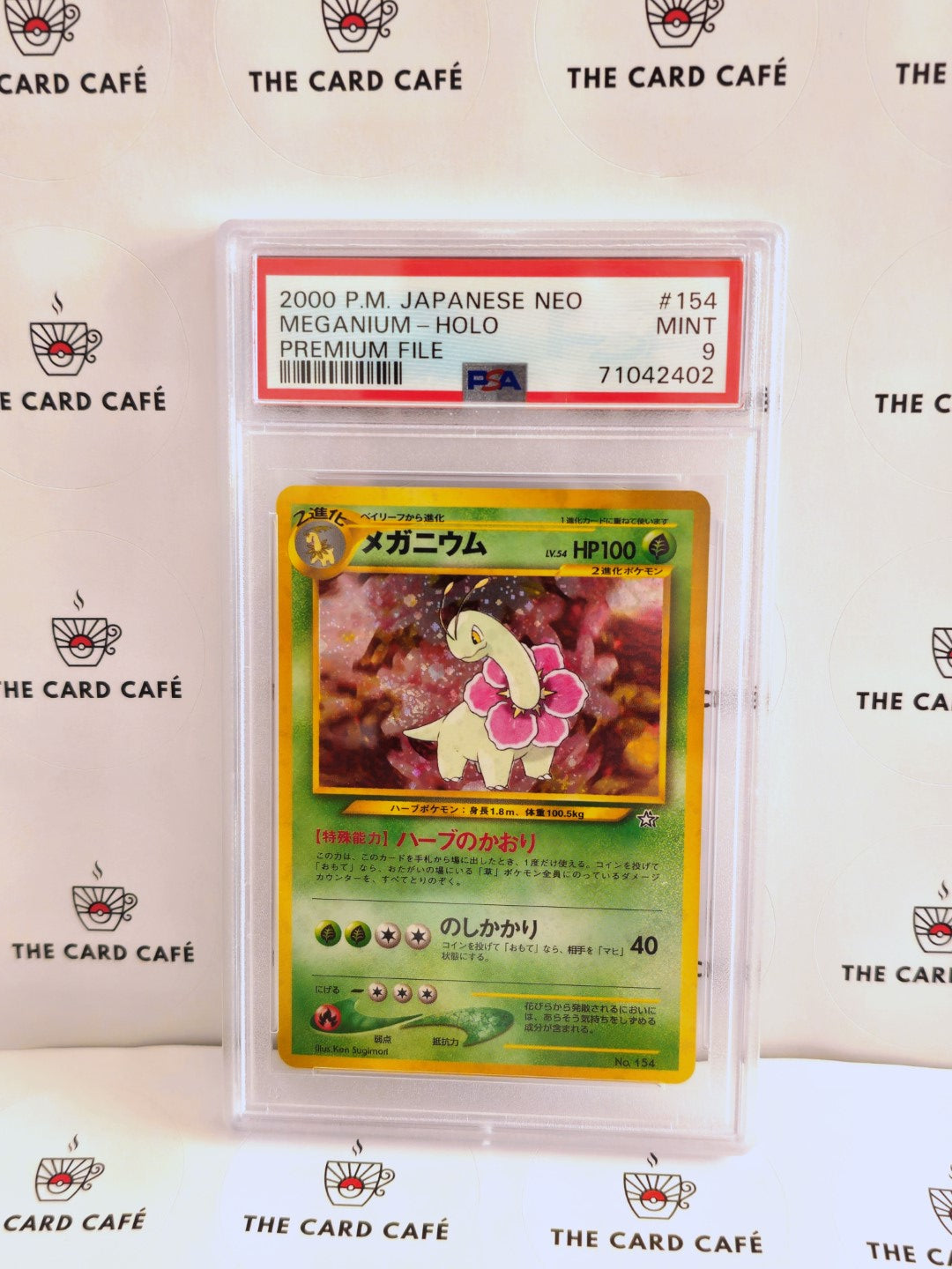 Meganium - Japanese Neo 1 Genesis File - 154 - PSA 9