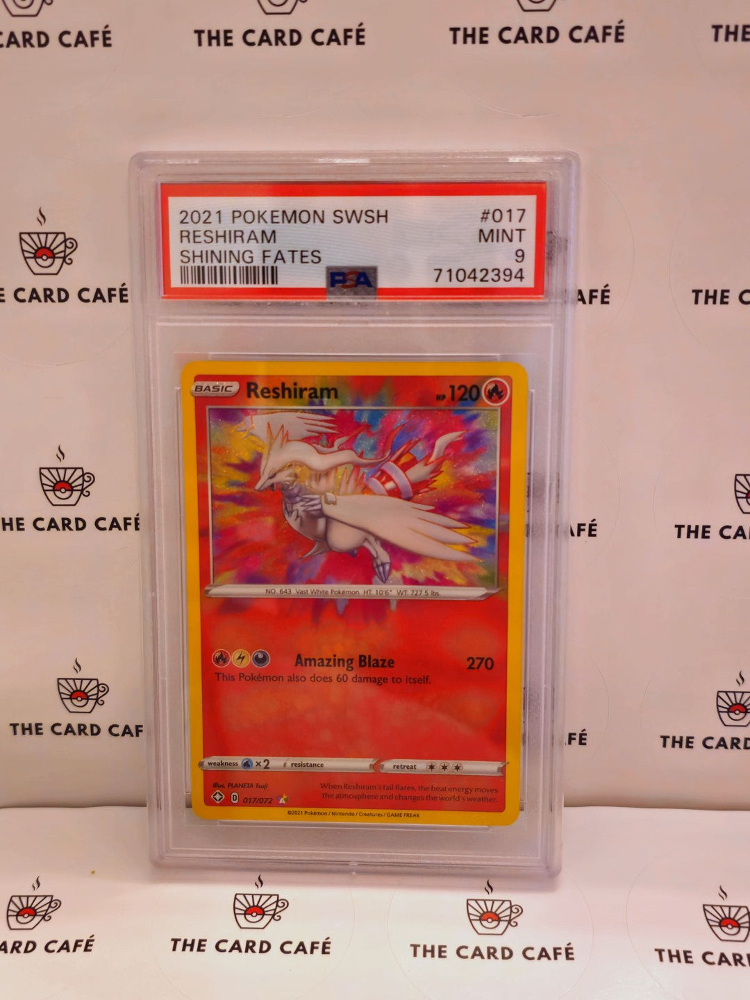 Reshiram - Shining Fates Amazing Rare - 017/072 - PSA 9